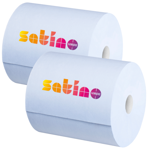 Czyściwo papierowe - 350 m, 1000 odc., 2 warstwy, opakowanie 2 rolki - SATINO BY WEPA (305260)